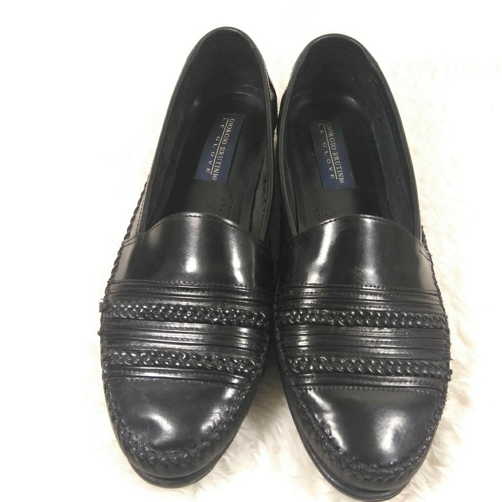 Giorgio Brutini Men's Black Slip On Loafers 9.5 D